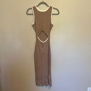 Elegant Tan Sleeveless Dress